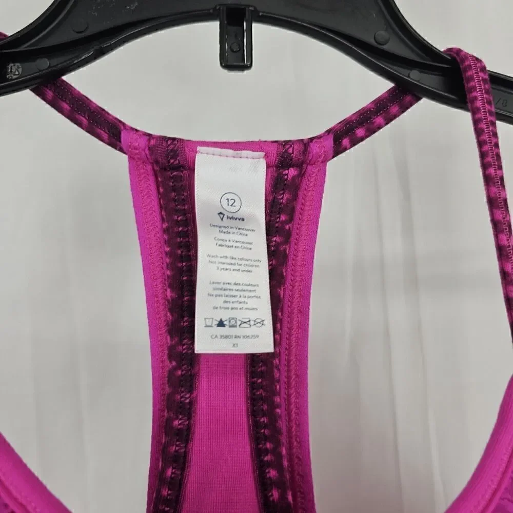 IVIVVA by LULULEMON Girls Magenta Pink Double Dutch Tank Top, Size 12